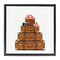 Stupell Industries Stacked Luggage with Floral Handbag Floating Frame, design by Amanda Greenwood
